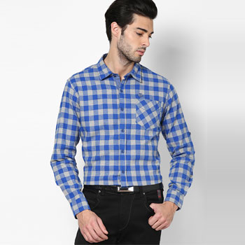 Checked White Casual Shirt