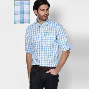 Check Blue Casual Shirt