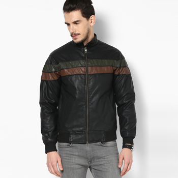 Solid Black Casual Jacket