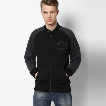 Solid Black Sweat Jacket