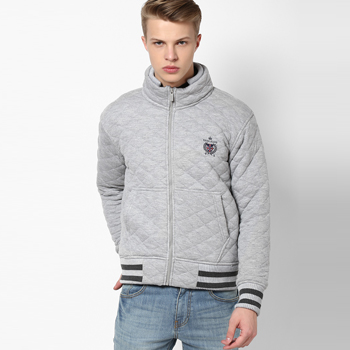 Solid Grey Sweat Jacket
