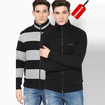 Striped Black Casual Jacket